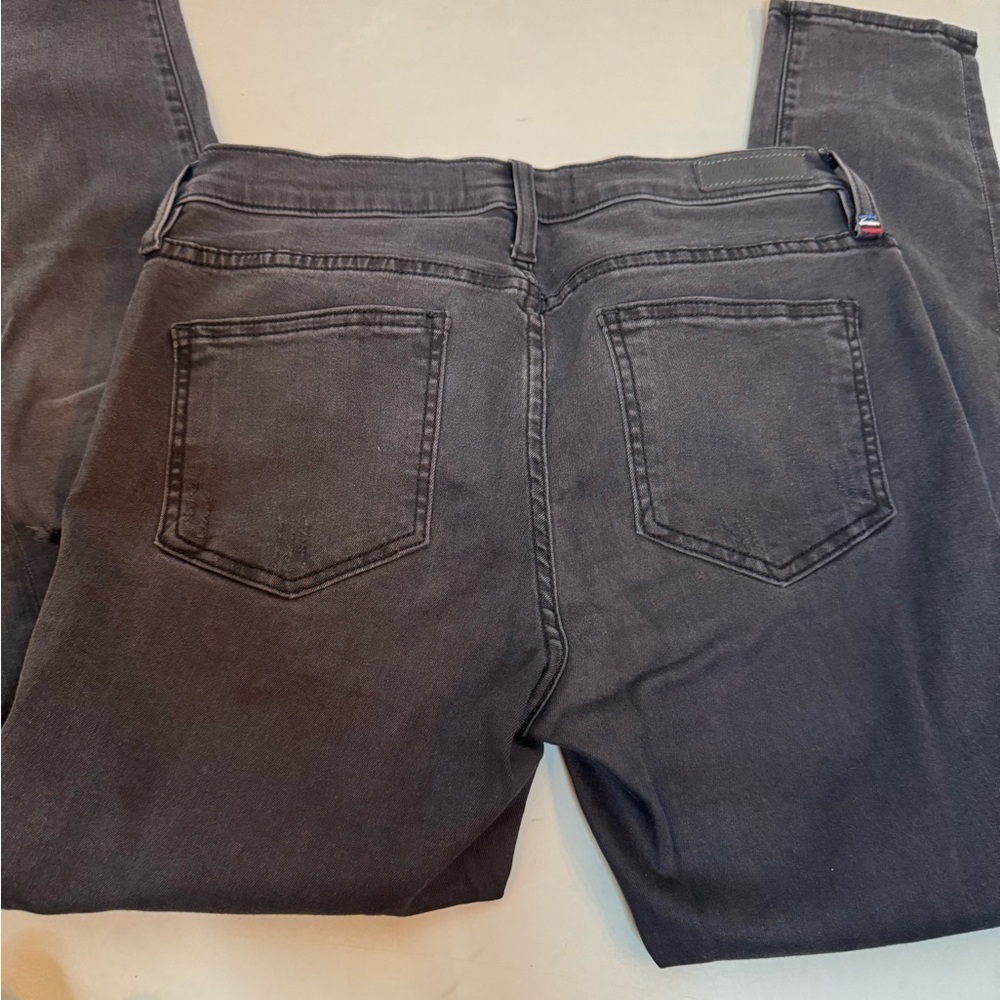 Etienne Marcel Distressed Grey Jeans w/ Red Zipper Detail – Size 29 - Picture 10 of 17